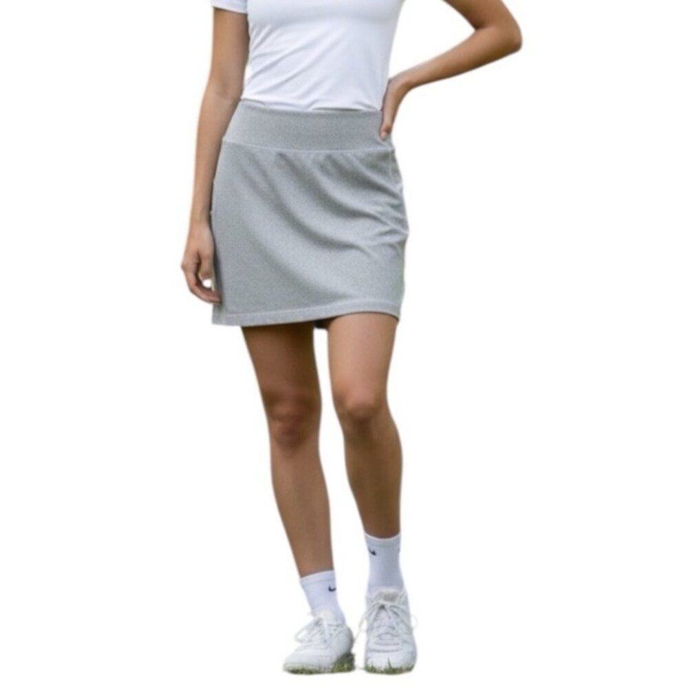 Duluth Trading Co Gray Space Dye No Ga Side Pocket Active Mini Skort Small